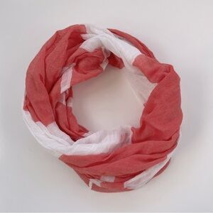 Do Everything in Love Lightweight Orange Coral White Infinity Scarf ONE SIZE